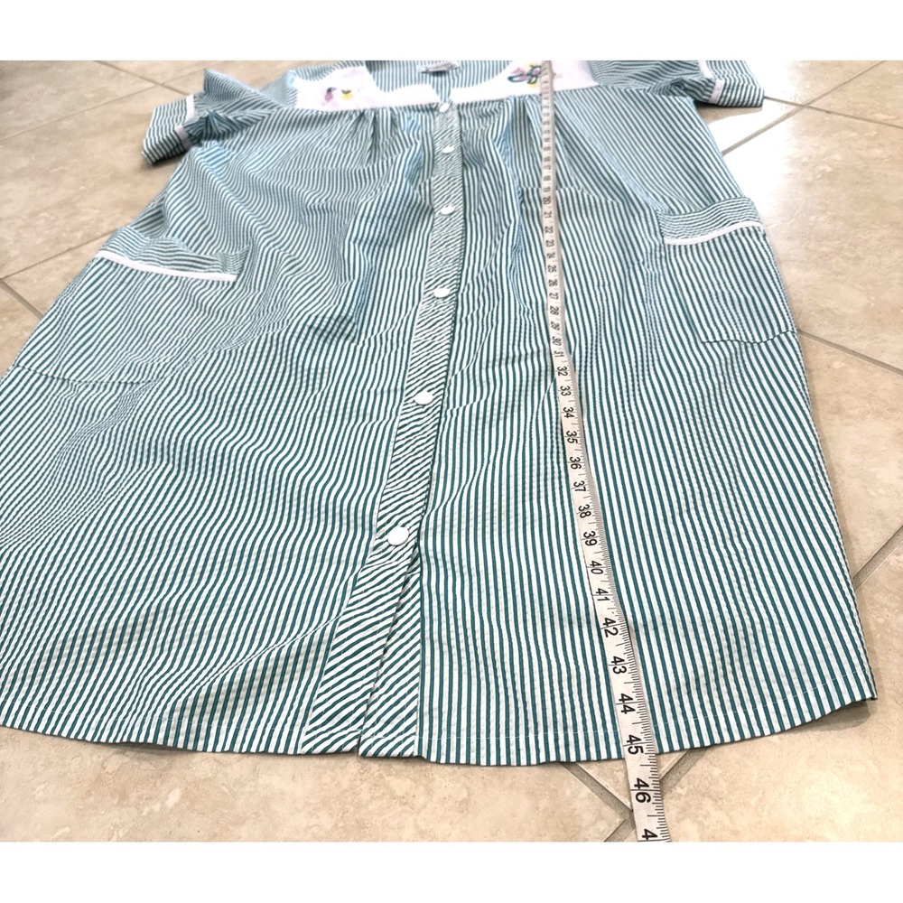 NWOT Anthony Richards Green Striped House Dress Housecoat Nightgown Mumu Sz 1X - Picture 4 of 7